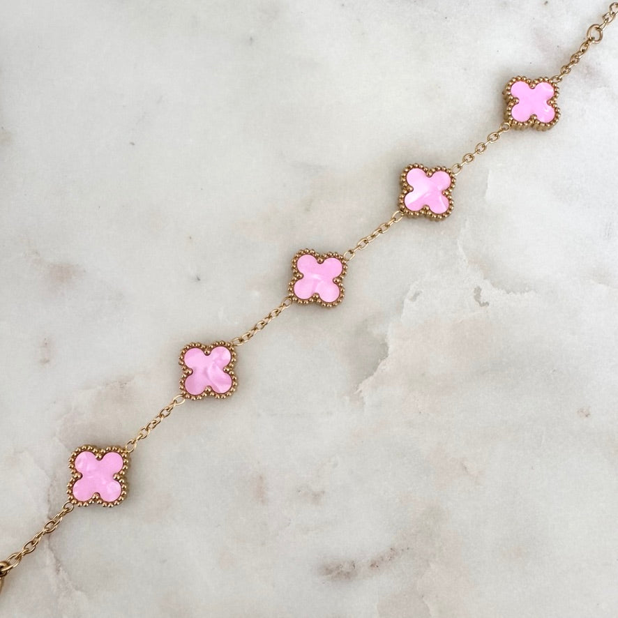 Bracelet Trèfle Maelya rose