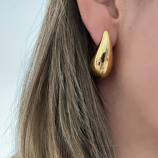 Boucles D'oreilles Goutte d'Eau doré