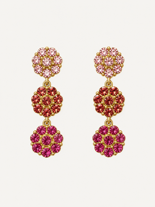 Boucles d'oreilles Majesté rose