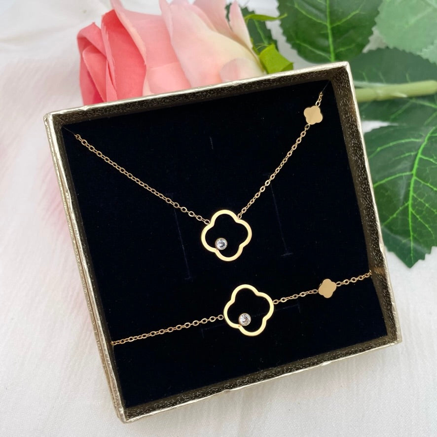 Coffret parure bijoux Trèfle
