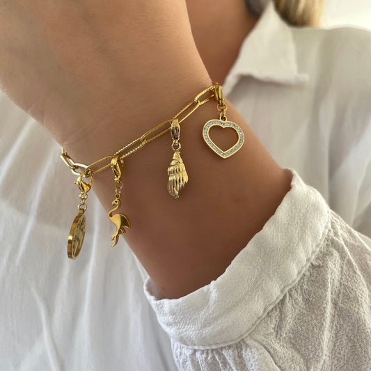 Bracelet maillons ovales striés Charms