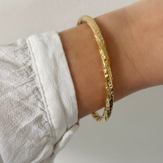 Bracelet jonc Rosa doré