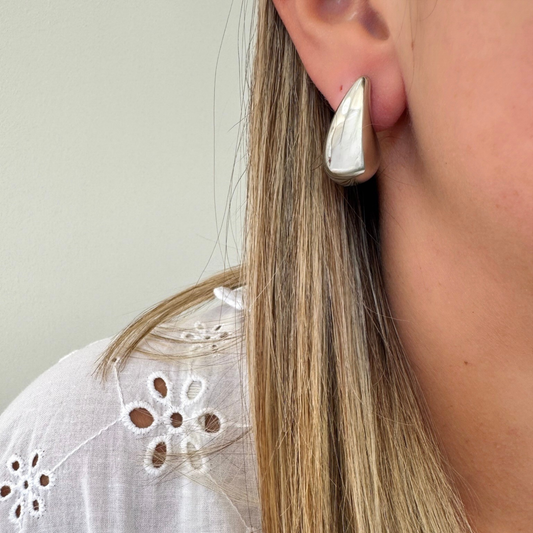 Boucles D'oreilles Goutte d'Eau argenté