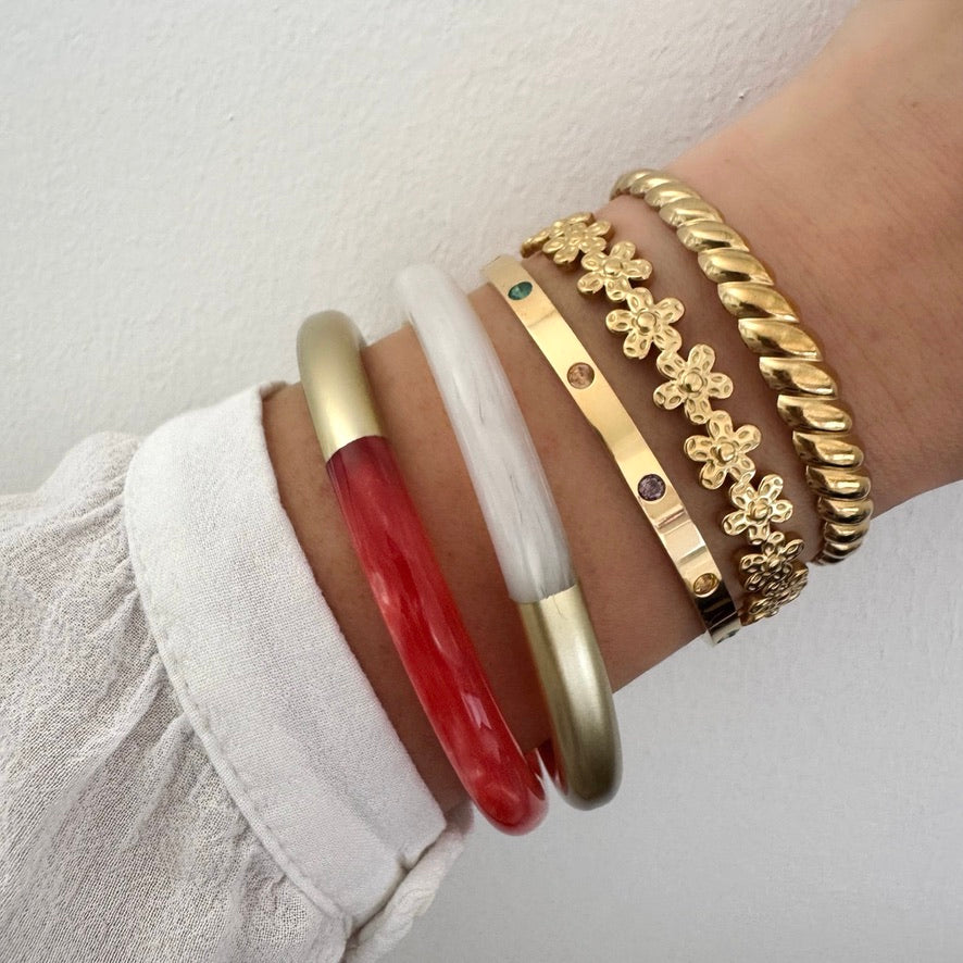 Bracelet jonc Laure blanc