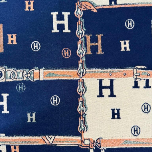 Écharpe imprimé H bleu
