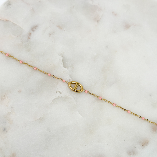 Bracelet Marine perles rose