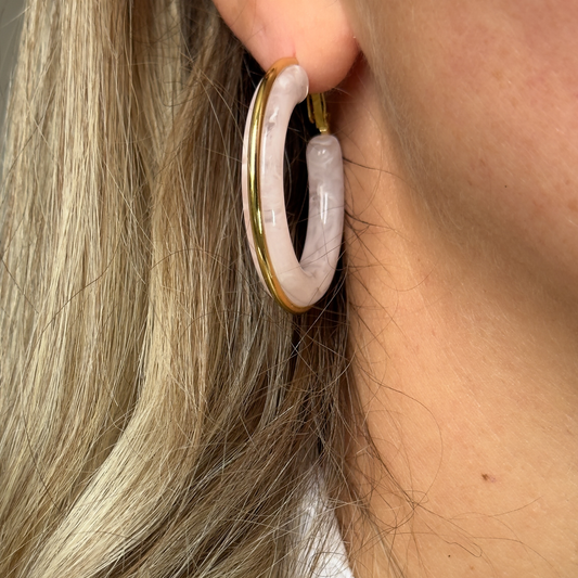 Boucles d'oreilles Emilia rose