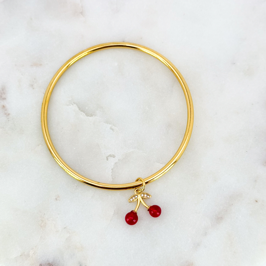 Bracelet jonc Breloque Cerise