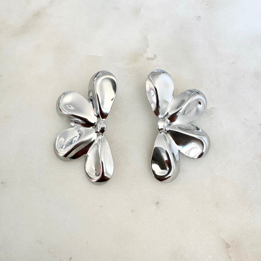 Boucles d'oreilles Eya argenté