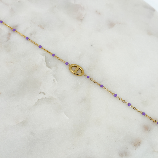 Bracelet Marine perles violet