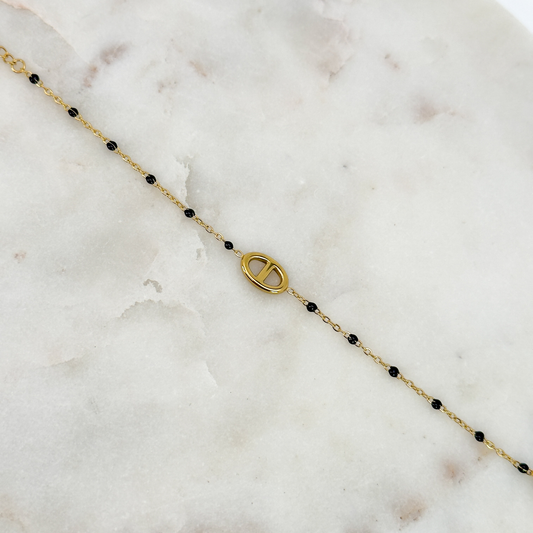 Bracelet Marine perles noir