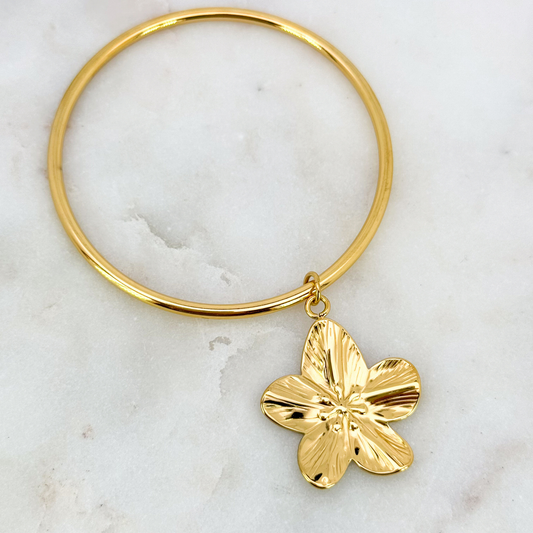 Bracelet jonc Breloque Fleur