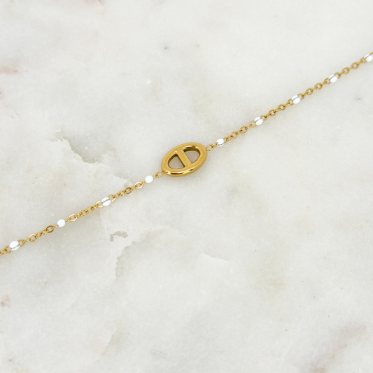 Bracelet Marine perles blanc