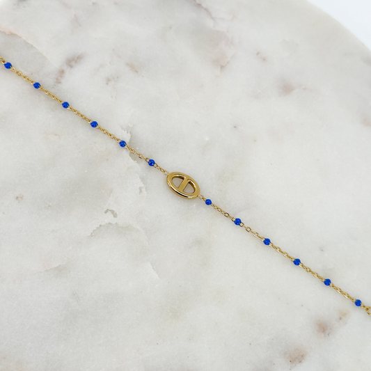 Bracelet Marine perles bleu foncé