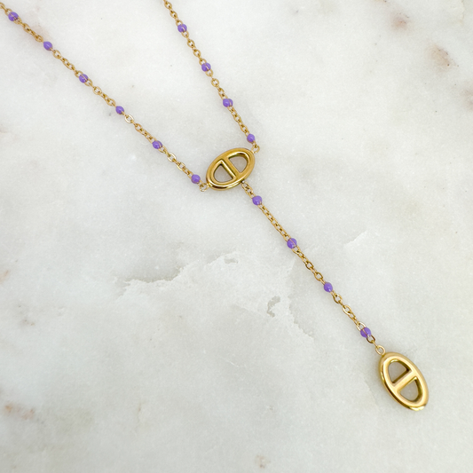 Collier Marine perles violet