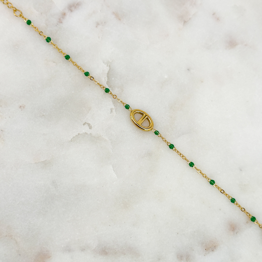 Bracelet Marine perles vert