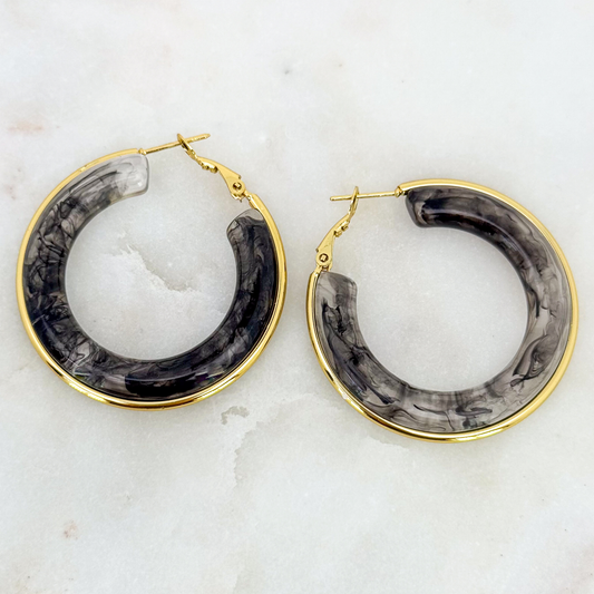 Boucles d'oreilles Emilia noir