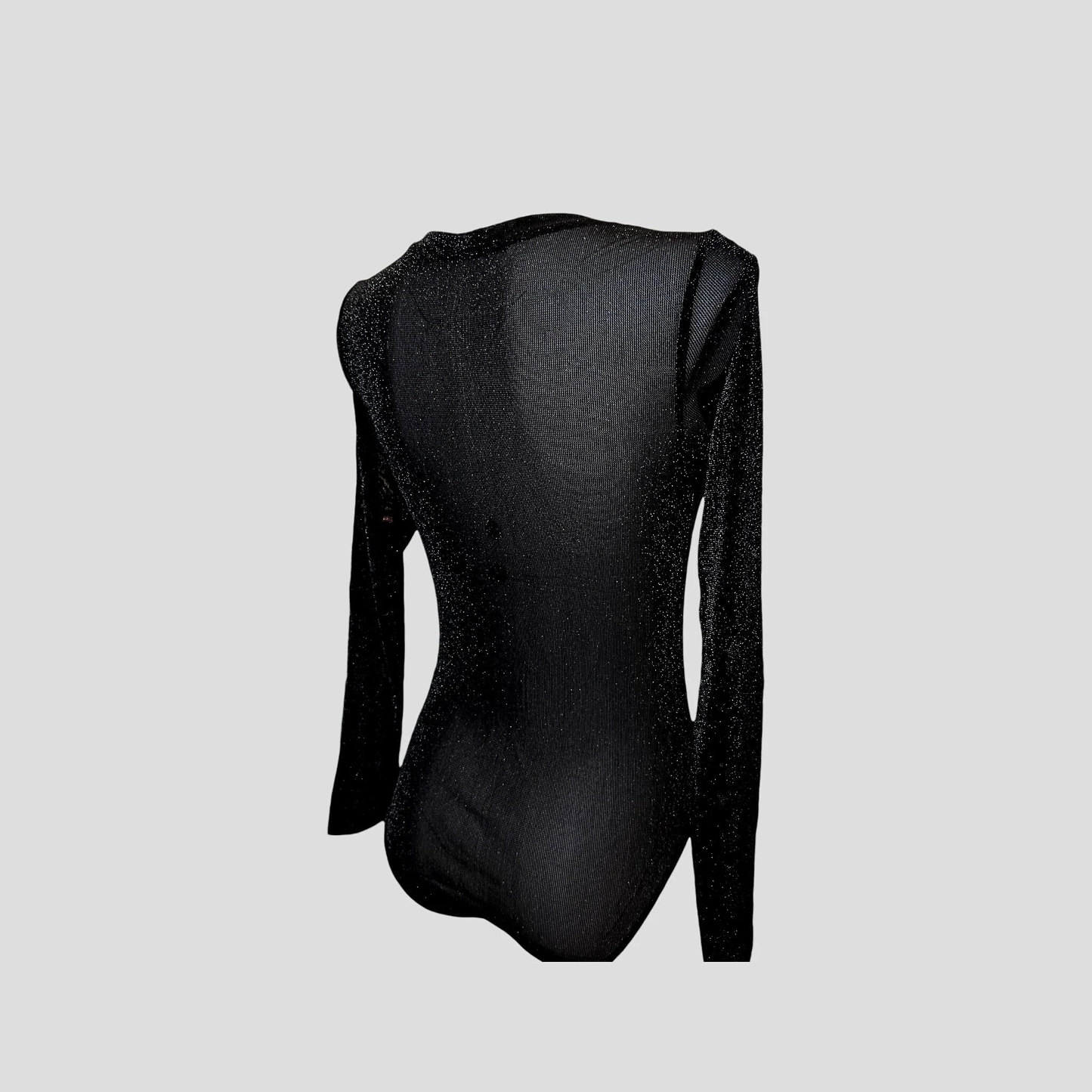 Body mesh noir pailleté – manches longues