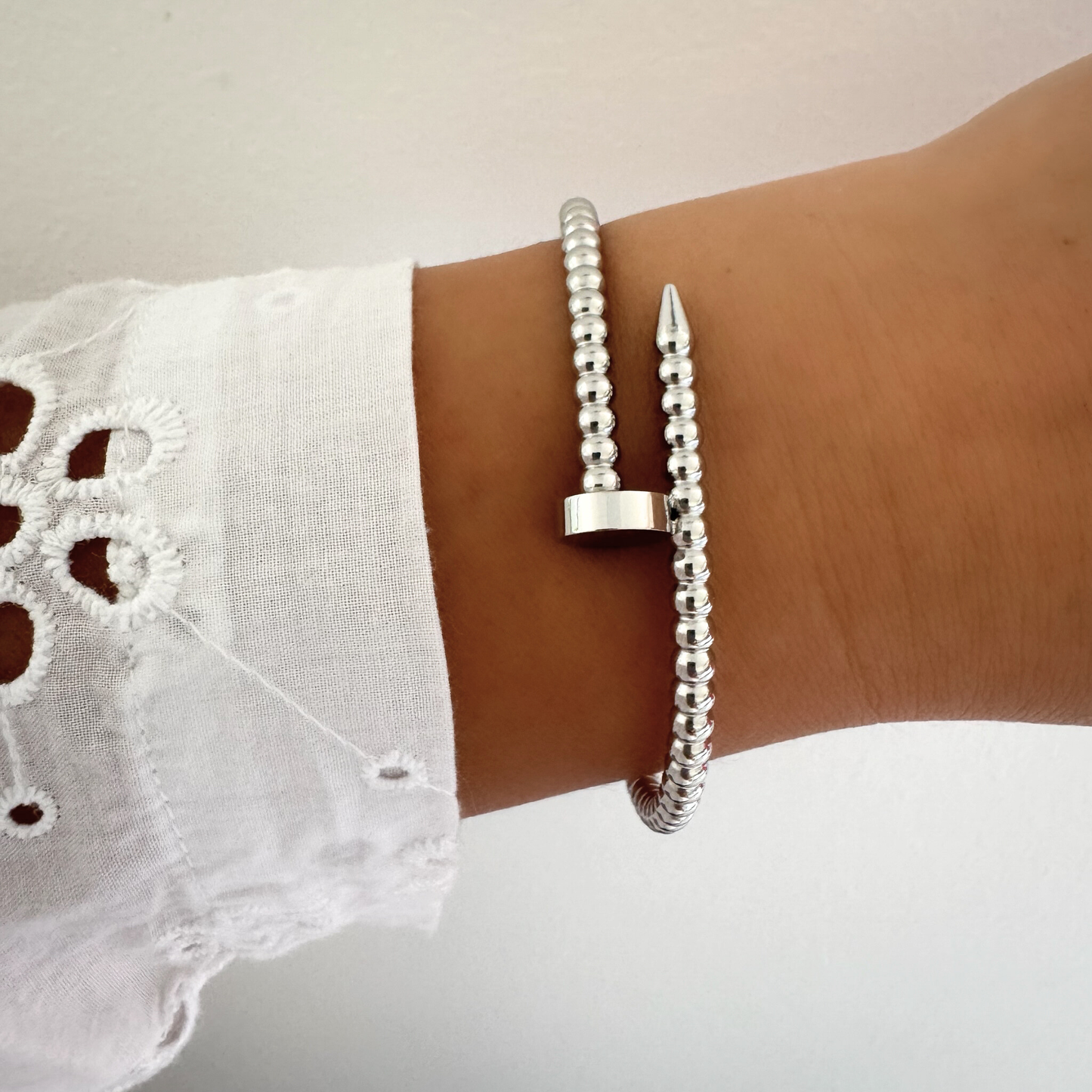 Bracelet jonc Clou Perla argenté