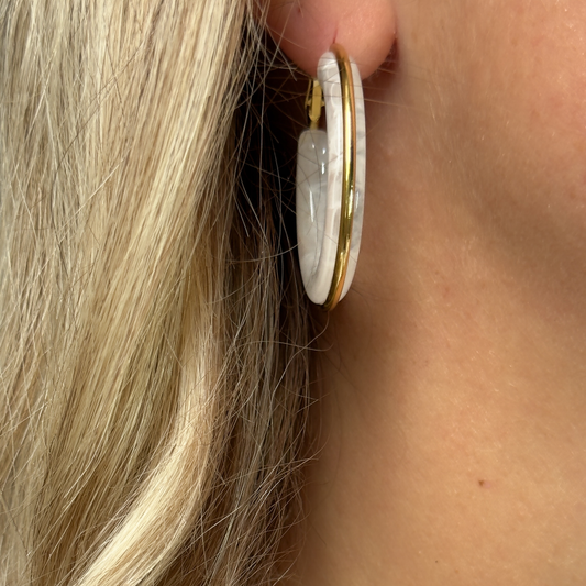 Boucles d'oreilles Emilia blanc