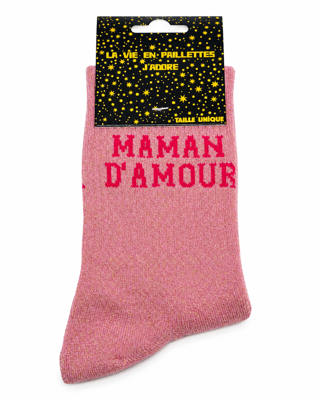 Chaussettes à Paillettes Message " Maman d'amour"