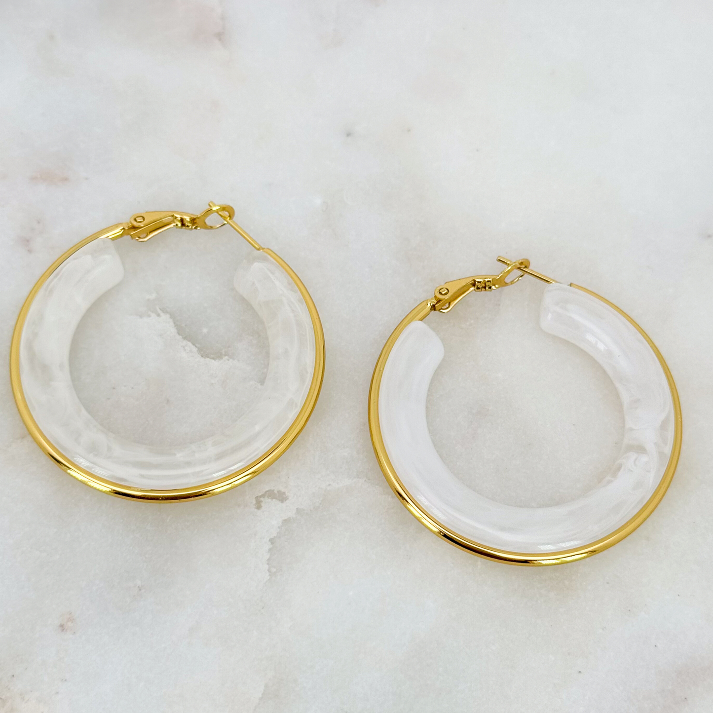 Boucles d'oreilles Emilia blanc