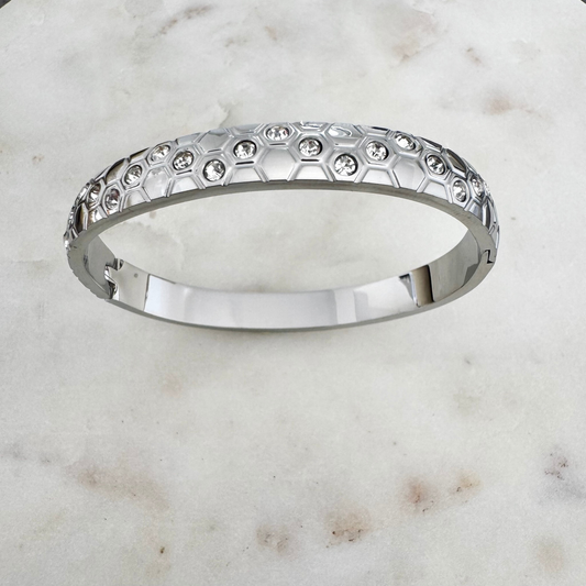 Bracelet jonc Lorie argenté