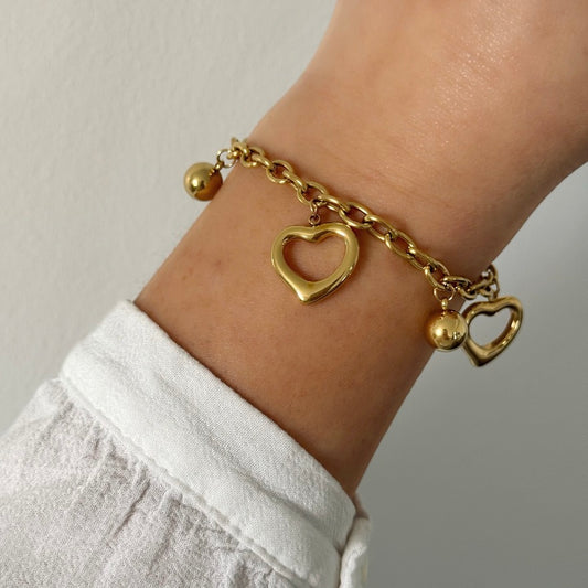 Bracelet Breloques Coeur