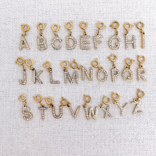 Charms lettres initiales zircons