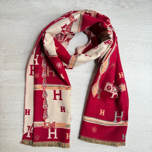 Ăcharpe imprimĂ© H rouge