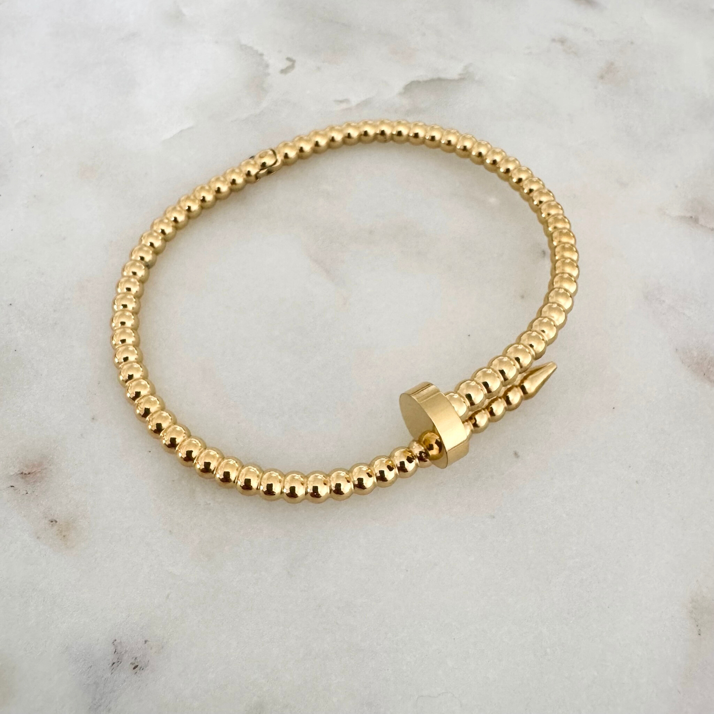 Bracelet jonc Clou Perla doré