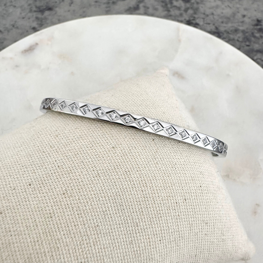 Bracelet jonc Cathie argenté