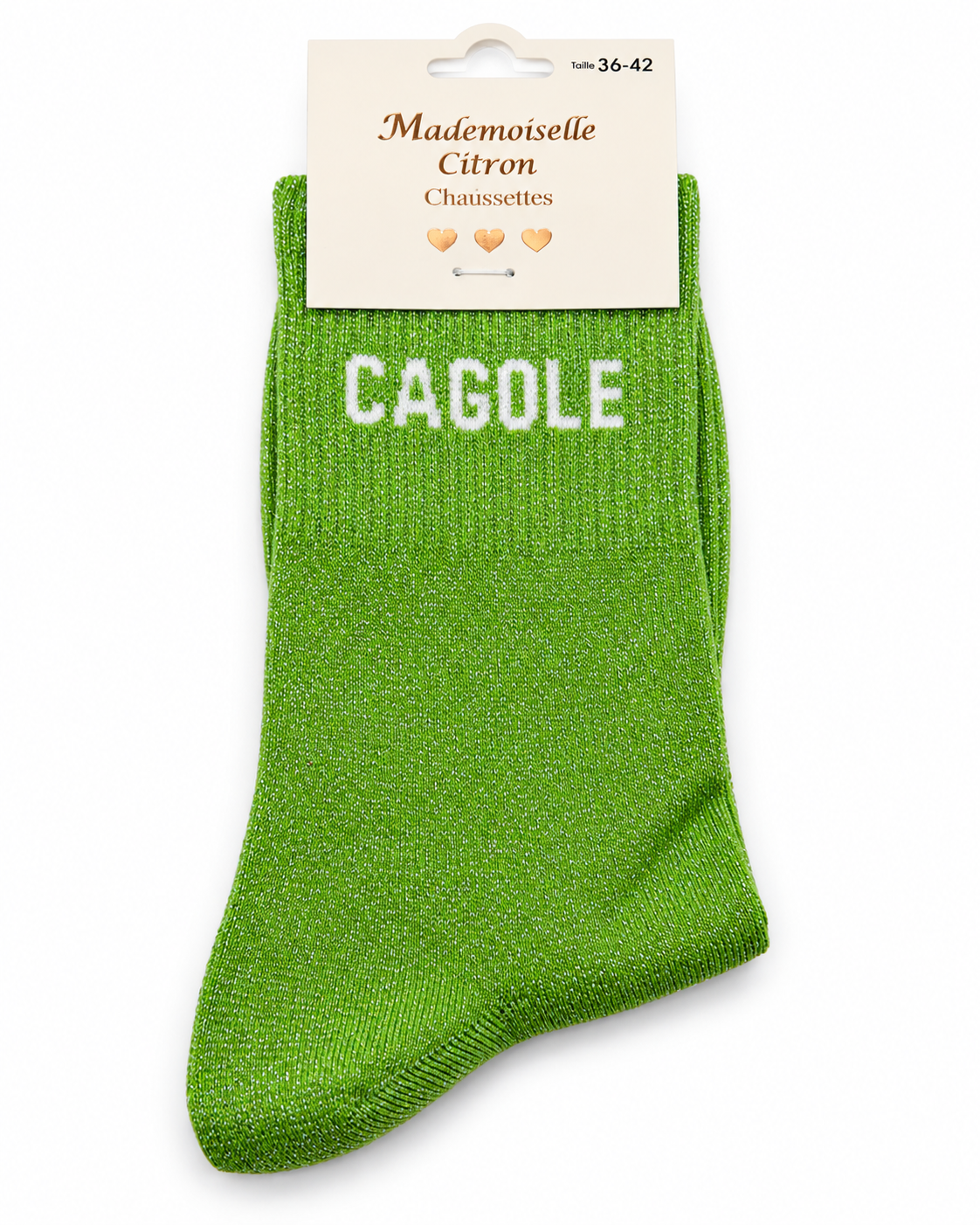 Chaussettes à Paillettes Message " Cagole"