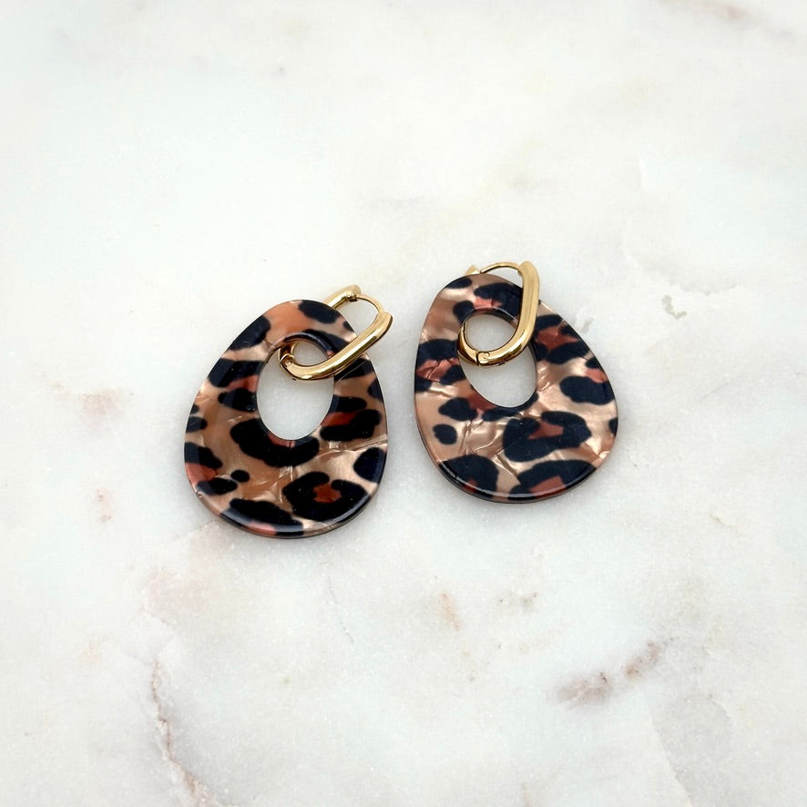 Boucles d'oreilles Chiara Léopard