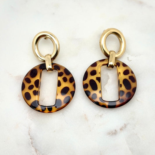 Boucles d'oreilles Romane Léopard