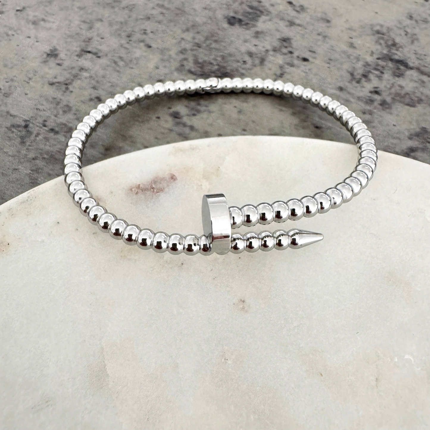 Bracelet jonc Clou Perla argenté
