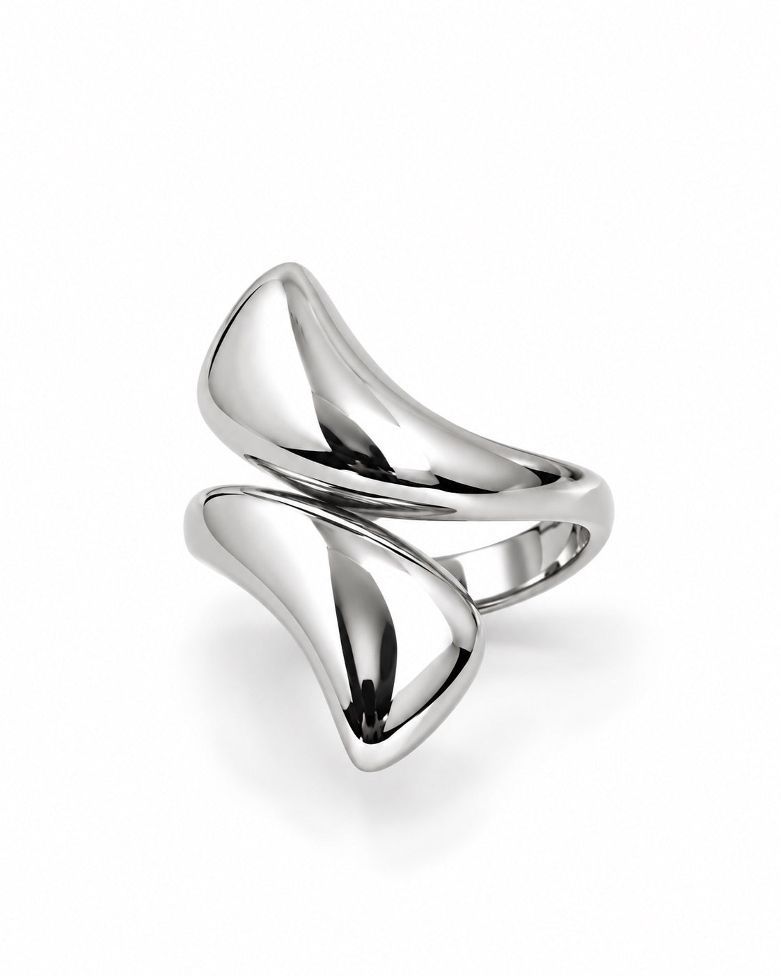 Bague argentée géométrique
