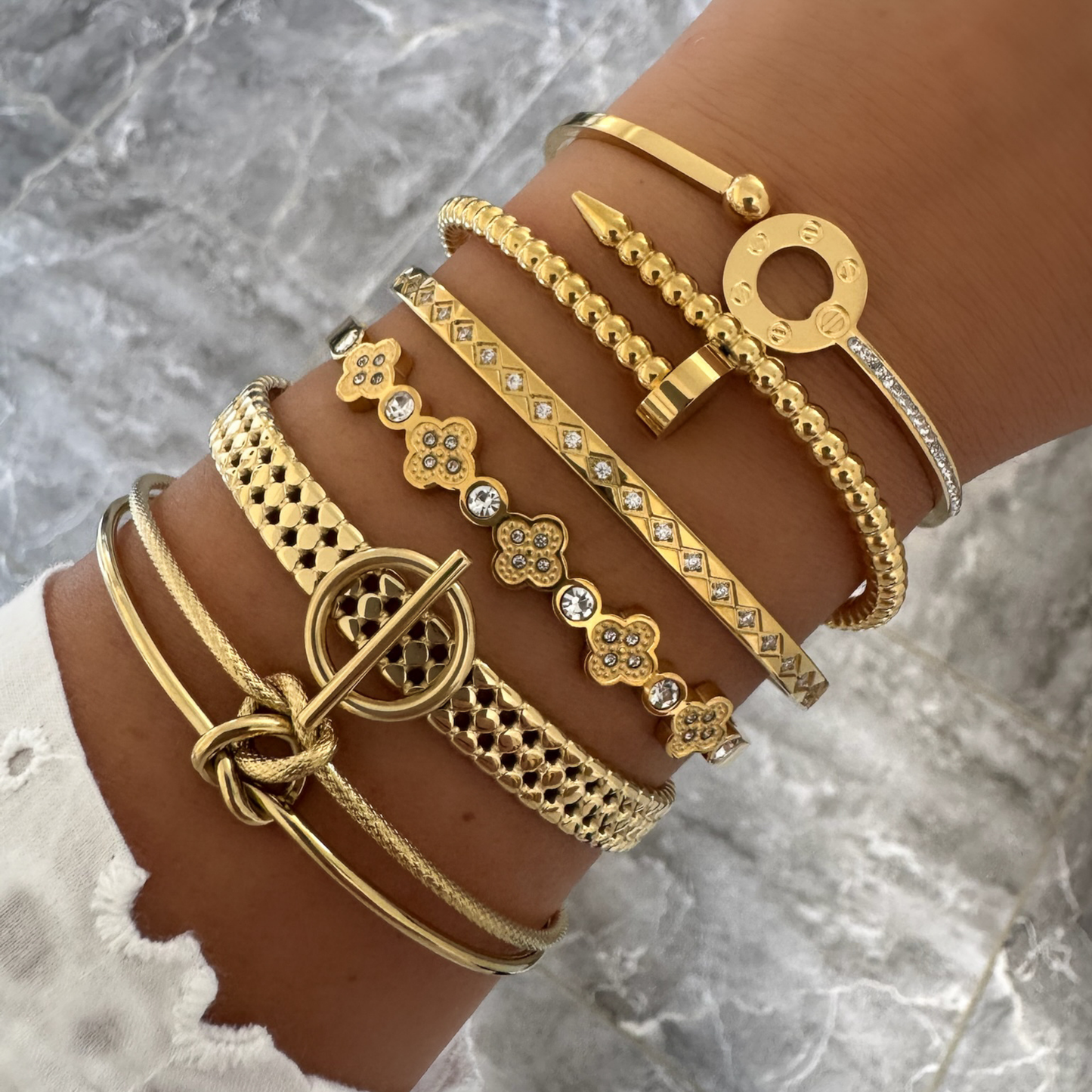 Bracelet jonc Noéline doré