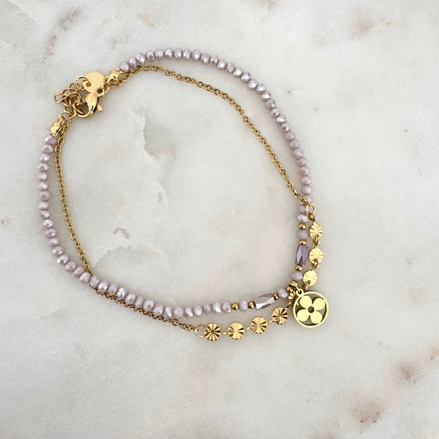 Bracelet de cheville Alice mauve