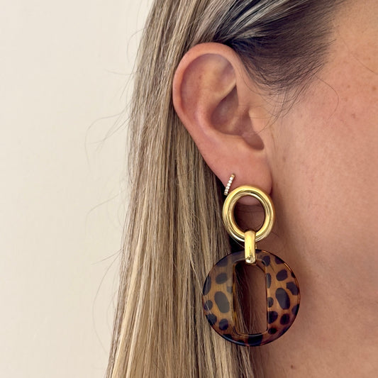Boucles d'oreilles Romane Léopard