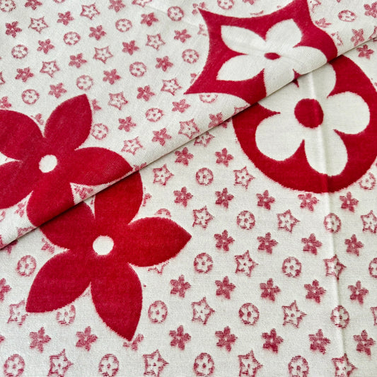 Écharpe imprimé fleur rouge