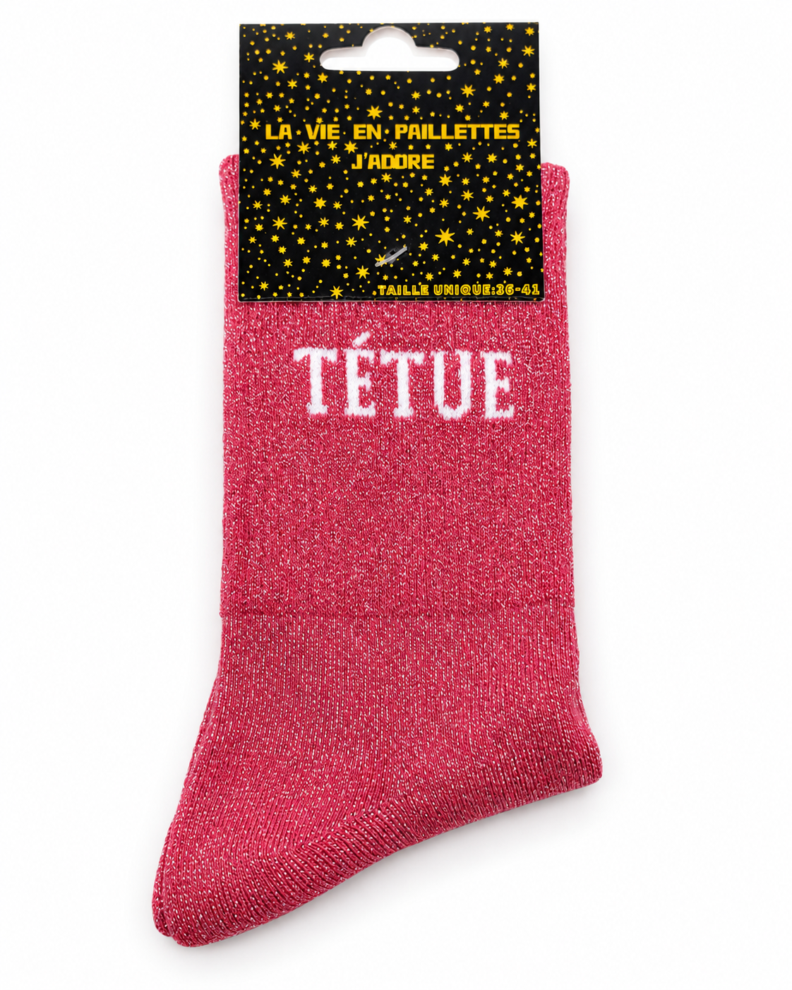 Chaussettes à Paillettes Message " Têtue"