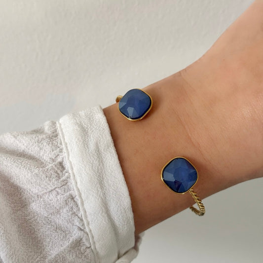 Bracelet jonc Resplendissante bleu