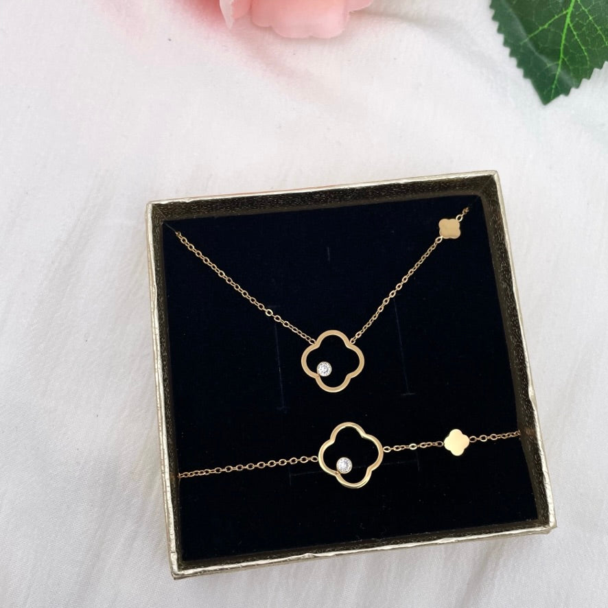 Coffret parure bijoux Trèfle