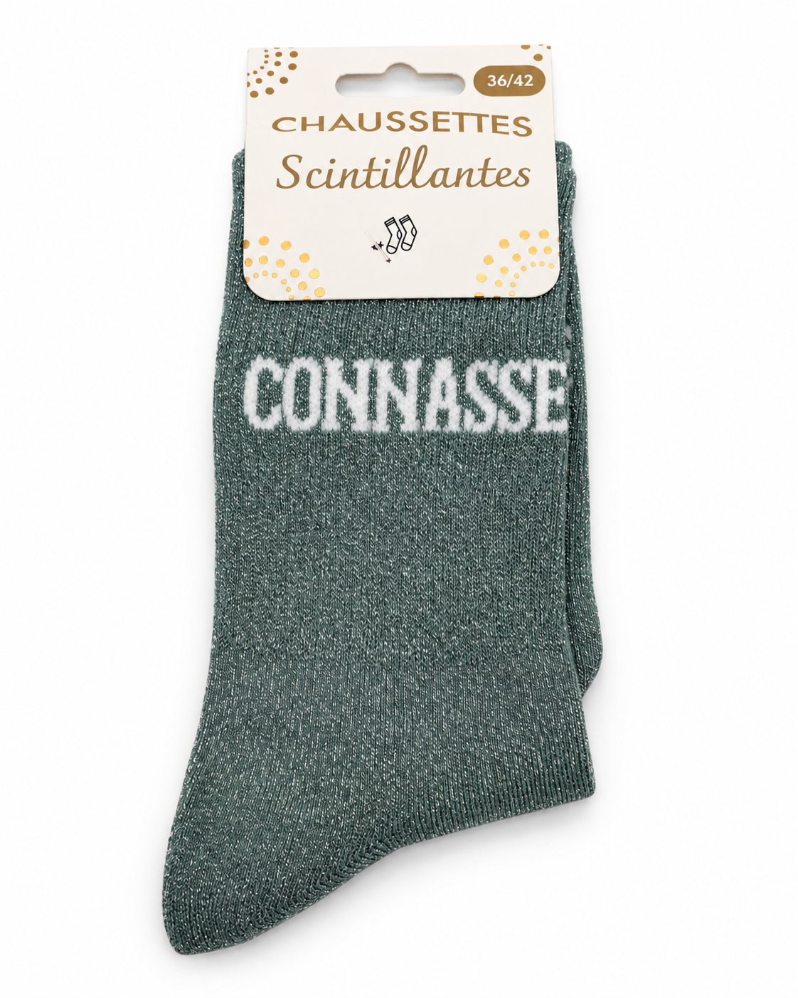 Chaussettes à Paillettes Message " Connasse"