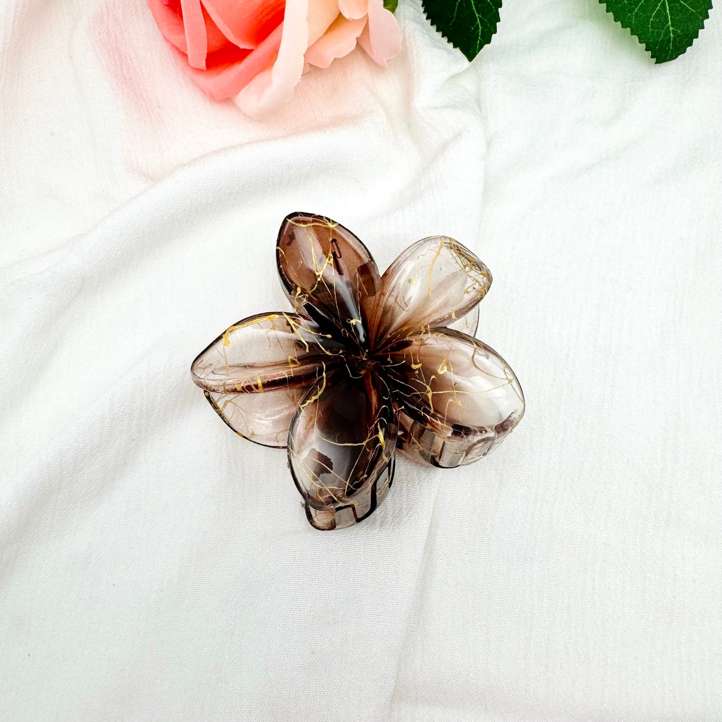 Pince à cheveux Fleur marbré