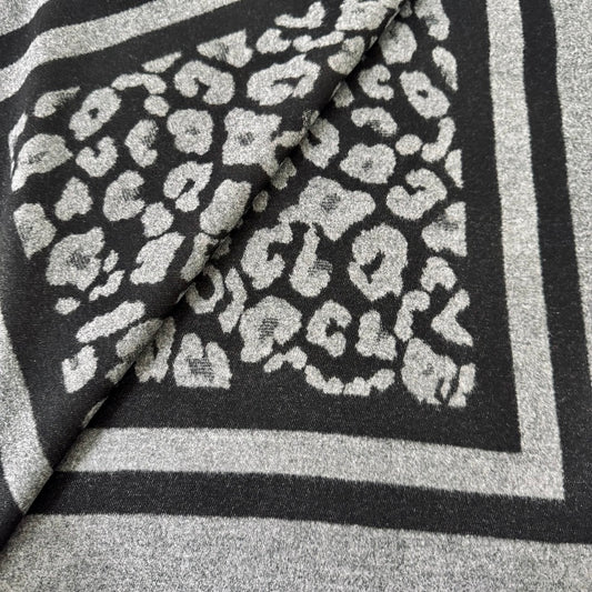 Écharpe imprimé Léopard gris foncé
