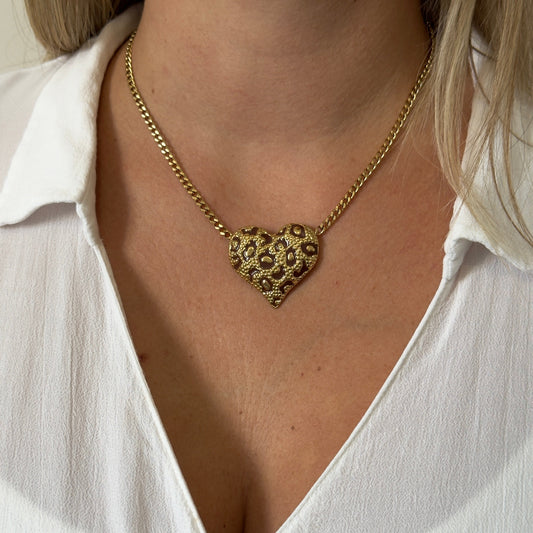 Collier Coeur léopard