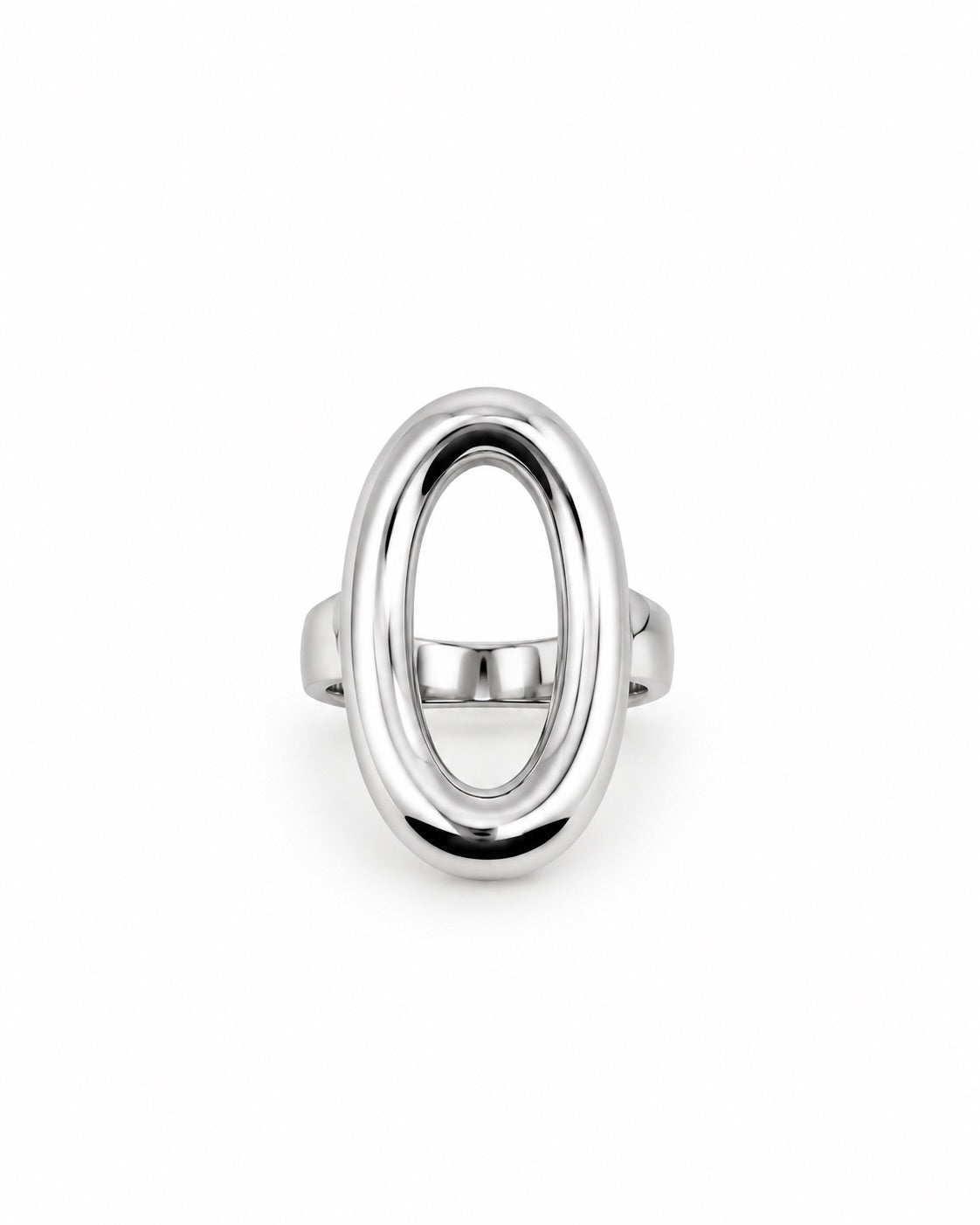 Bague ovale argentée