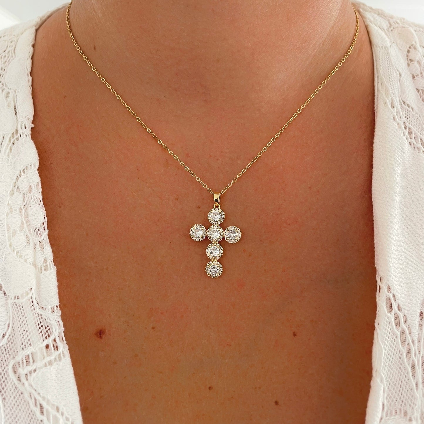 Collier croix Salomé doré